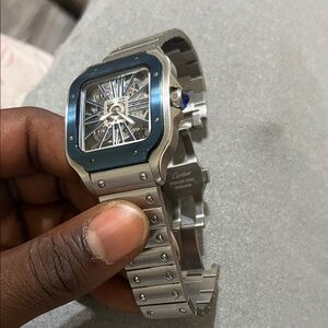 Cartier Silver Smartwatch with Blue Accents